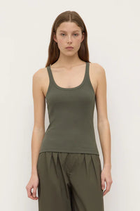 Charlie Rib Tank-Moss