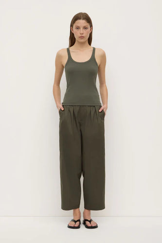 Charlie Rib Tank-Moss