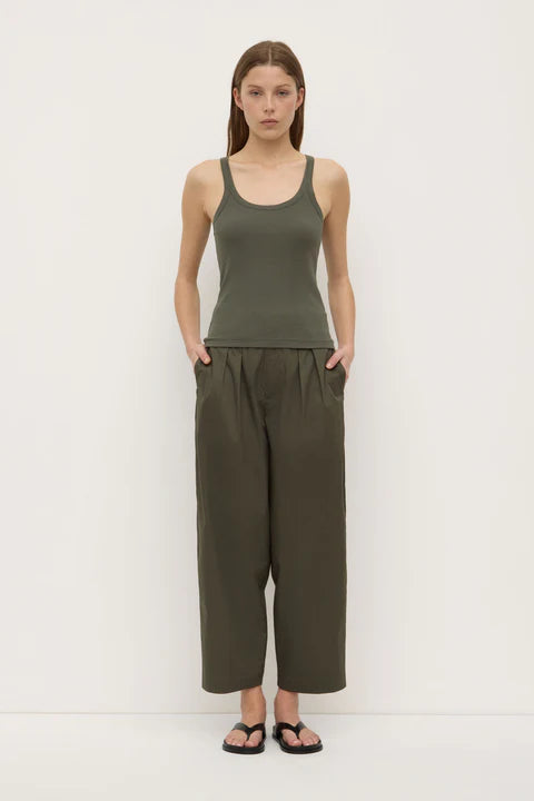 Charlie Rib Tank-Moss