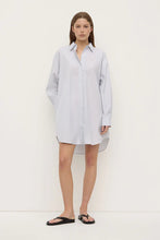 Load image into Gallery viewer, Cora Stripe Shirt Dress-White/Navy