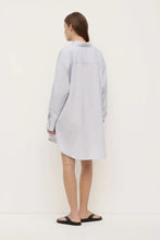 Load image into Gallery viewer, Cora Stripe Shirt Dress-White/Navy
