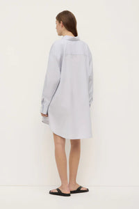 Cora Stripe Shirt Dress-White/Navy