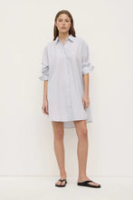 Load image into Gallery viewer, Cora Stripe Shirt Dress-White/Navy
