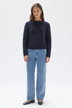 Load image into Gallery viewer, Dahlia Wool Knit Crew Jumper-Ink