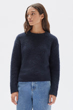 Load image into Gallery viewer, Dahlia Wool Knit Crew Jumper-Ink
