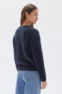 Dahlia Wool Knit Crew Jumper-Ink