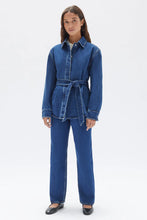 Load image into Gallery viewer, Denim Belted Jacket-Heritage Blue