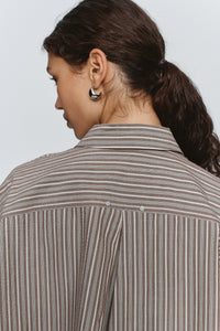 Edie Shirt-Chocolate Stripe