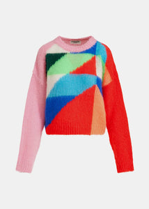 Efancy-Multicolour Intarsia Sweater