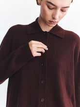 Load image into Gallery viewer, Wool Cashmere Knit Cardigan-Dark Merlot