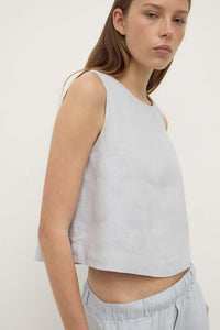 Estelle Linen Top-Cloud