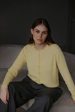 Load image into Gallery viewer, Baby Cable Crew Neck Cardigan-Butter