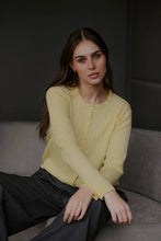 Load image into Gallery viewer, Baby Cable Crew Neck Cardigan-Butter