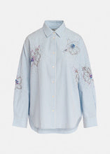 Load image into Gallery viewer, Ferret Embellished Shirt-Blue and White Stripe