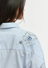 Load image into Gallery viewer, Ferret Embellished Shirt-Blue and White Stripe