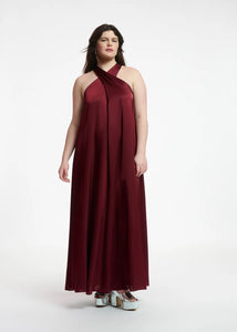 Finch Halter Neck Dress-Dessert Wine