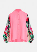 Load image into Gallery viewer, Finks- Neon pink shirt with printed sleeves-Chili Pepper