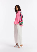 Load image into Gallery viewer, Finks- Neon pink shirt with printed sleeves-Chili Pepper