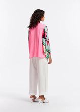 Load image into Gallery viewer, Finks- Neon pink shirt with printed sleeves-Chili Pepper