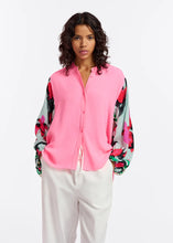 Load image into Gallery viewer, Finks- Neon pink shirt with printed sleeves-Chili Pepper