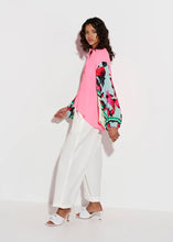 Load image into Gallery viewer, Finks- Neon pink shirt with printed sleeves-Chili Pepper