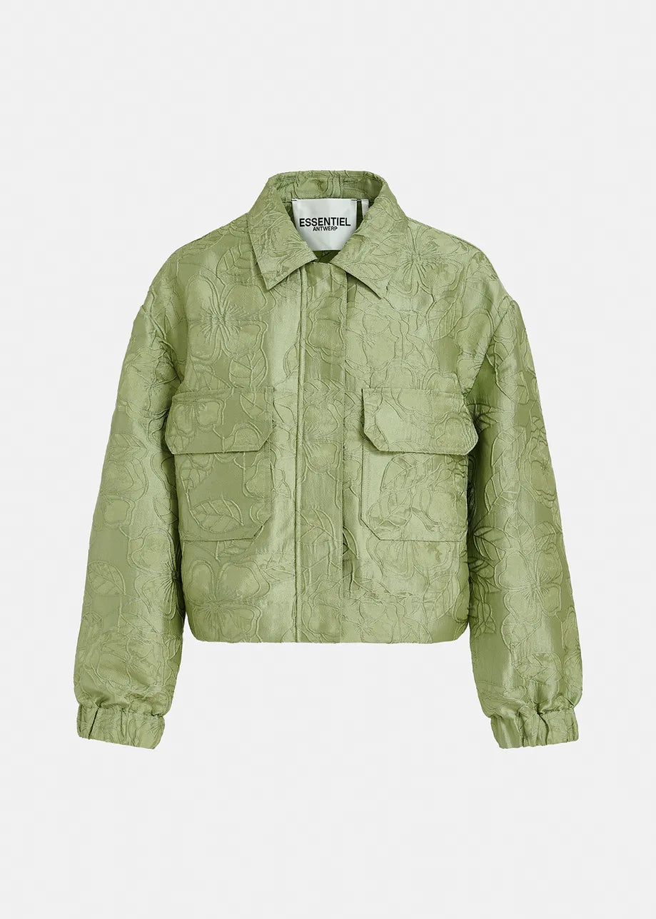 Fubious Cropped Jacket-Light Green