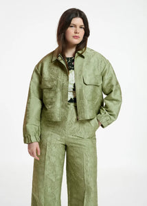 Fubious Cropped Jacket-Light Green