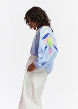 Load image into Gallery viewer, Galaxy-Light blue cotton top with embroideries