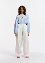 Load image into Gallery viewer, Galaxy-Light blue cotton top with embroideries