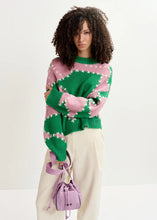 Load image into Gallery viewer, Gastrono Embroidered Knit Pullover-Green/Light Pink