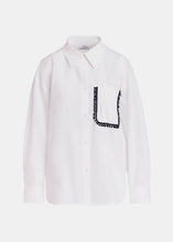 Load image into Gallery viewer, Get Embellished Shirt-White with Black Beaded Embroidery