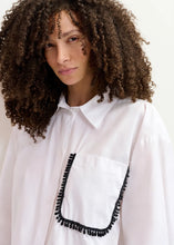 Load image into Gallery viewer, Get Embellished Shirt-White with Black Beaded Embroidery