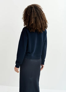 Goggy Embroidered Sweatshirt-Navy Blue