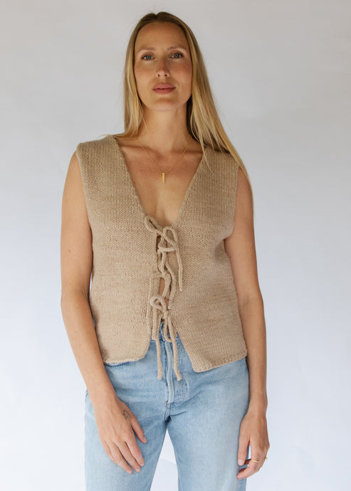 Tie Vest- Natural (and Mocha)