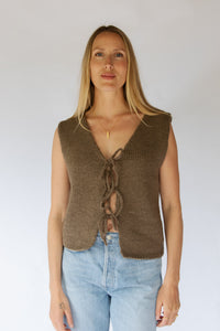Tie Vest- Natural (and Mocha)