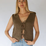Load image into Gallery viewer, Tie Vest- Natural (and Mocha)