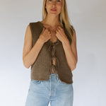 Load image into Gallery viewer, Tie Vest- Natural (and Mocha)