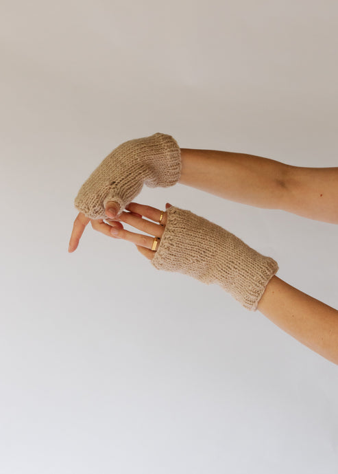 Fingerless Gloves-Natural (and Dove)
