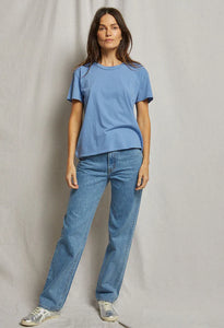 Harley-Cotton Boxy Crew Tee-Carolina Blue