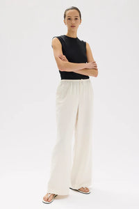 Heather Silk Blend Pant-Cream