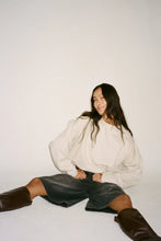 Load image into Gallery viewer, Sweat Drawstring Top-Oyster
