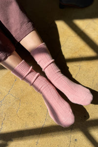 Cashmere Classic Socks-Rose Petal