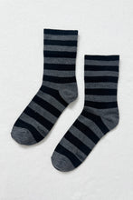 Load image into Gallery viewer, Wally Socks Wide/Charcoal Stripe