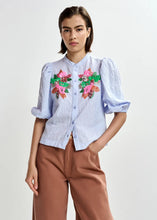 Load image into Gallery viewer, Jaiden Embellished Shirt-Light Blue/Multi Colour