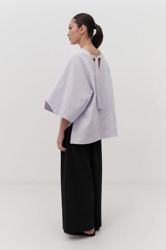 Millie Woven Tee-Mauve