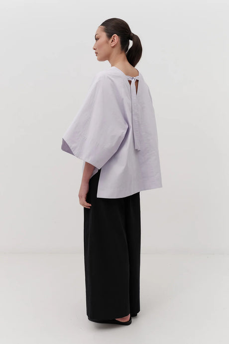 Millie Woven Tee-Mauve