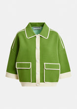 Load image into Gallery viewer, Juggly Cardigan-Spirulina Green / Off White
