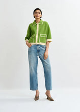 Load image into Gallery viewer, Juggly Cardigan-Spirulina Green / Off White