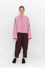 Load image into Gallery viewer, Cropped Viv Shirt-Berry Stripe