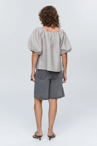 Kendra Top-Chocolate Stripe